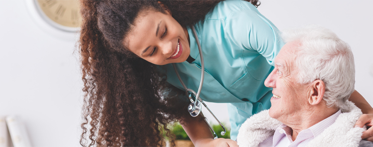 nurse caring for senior