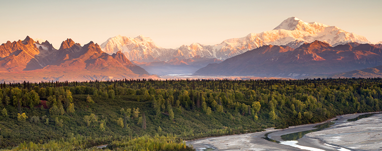 Denali Range Mt McKinley Alaska North America