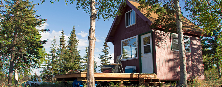 Alaska cabin in remote wilderness locations.