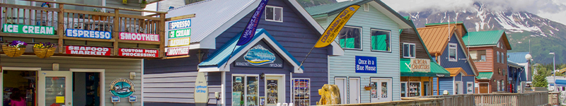 View of shops in Alaska
