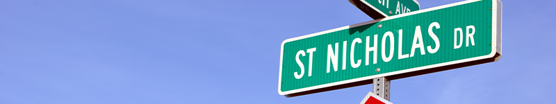 Street sign called St Nicholas Drive