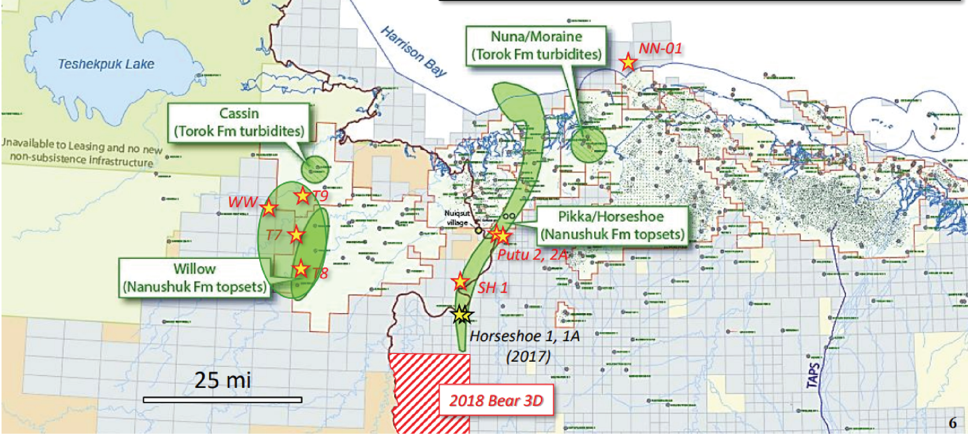 Map of RECENT BROOKIAN DISCOVERIES NANUSHUK AND TOROK FORMATIONS